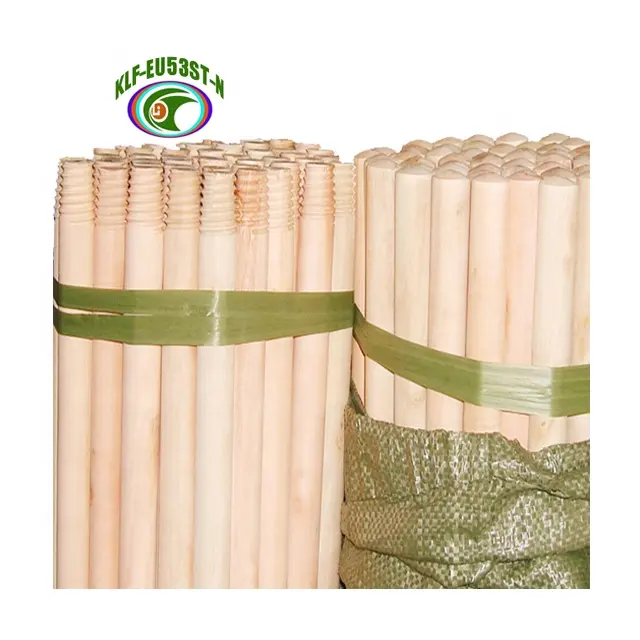 70cm 90cm 110cm 120cm 125cm 130cm 150cm plain natural wooden broom sticks handles with Italian thread or flat cut