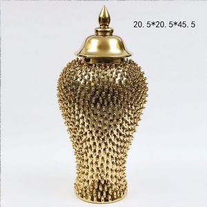 Vaso in ceramica placcato oro barattolo di zenzero per soggiorno tavolo da <span class=keywords><strong>pranzo</strong></span> casa ingresso <span class=keywords><strong>sala</strong></span> <span class=keywords><strong>arredamento</strong></span> per fiori - Product Image 6