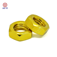 Mur Baut Hex Tipis Presisi Baja Karbon 5/16-18 UNC Berlapis Seng Kuning untuk Aplikasi Industri