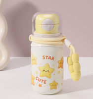 Gobelet isotherme en acier inoxydable 316 pour enfants, avec poignée portable, pailles doubles rebondissantes, coffret cadeau
