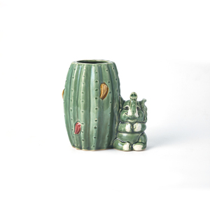 Pot de fleurs en céramique en forme de <span class=keywords><strong>cactus</strong></span>, écologique, personnalisé OEM/ODM, avec éléphant de dessin animé mignon et glaçure verte craquelée, pour plantes succulentes d'extérieur - Product Image 6