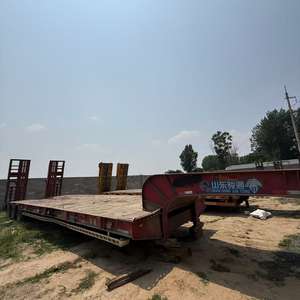 Camion semi-remorque hydraulique à col de cygne Lowboy à lit bas remorque de camion lourd de 80 tonnes et 18 mètres à vendre - Product Image 6