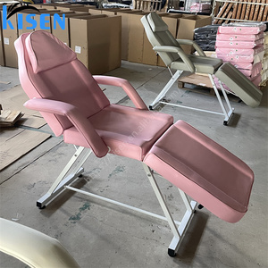 Lit de massage multifonctionnel pliable en PVC KISEN pour salon de beauté, salle de bain et entrepôt - Product Image 1