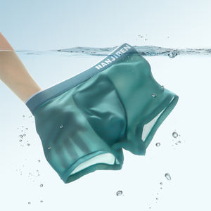 תחתוני משי קרח במותן התיכון תחתוני בוקסר לגברים ספנדקס קיץ נושמים ונוחים תחתוני גברים בארבעה פינים - Product Image 6