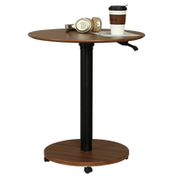 Table basse de levage de hauteur mobile pneumatique de bureau rond ADA Table de café réglable en hauteur pour ordinateur portable