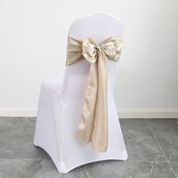 Housse de chaise de banquet de mariage de style nordique unie, foulards en soie pour dossier de chaise, rubans en satin pour la décoration