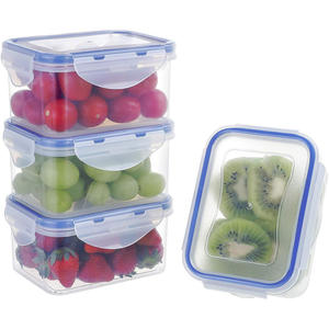 Juego de 16 Recipientes Transparentes Rectangulares de Plástico PP Ecológicos para Almacenamiento de Alimentos, Organizadores Apilables para Refrigerador - Product Image 1