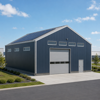 Estructura de Acero Q355B, Almacén de 200 m² con Techo de Paneles Solares para Almacenamiento, Taller o Garaje