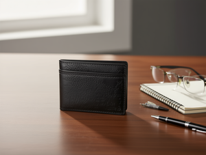 Portafoglio da uomo in vera pelle, pieghevole, minimalista, regalo - Product Image 2