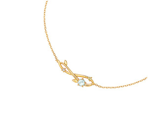Emotional Pulseras Mujeres Factory 14k Gold real Gemstone Series Aquamarine <b>Peridot</b> Sprout Infinity <b>Bracelet</b> - Product Image 6