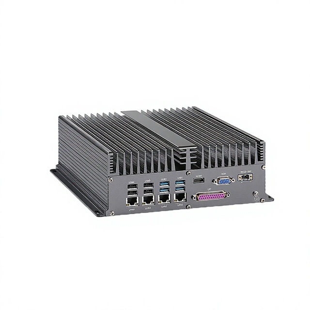 Fanless Mini Box PC Intel I7-6700HQ Industrial Embedded Computer  4LAN 6COM RS232 Wide Temp CE RoHS IPC for Automation Edge