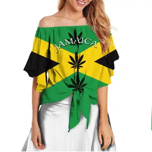 Jamaica 패턴 사용자 정의 쉬폰 탑스 쉬폰 탑스 성격 패션 여성 의류 2022 여름 섹시한 셔츠 여성 탑스