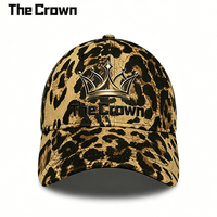 Gorra de Béisbol Estructurada de 6 Paneles con Estampado de Leopardo y Logotipo Personalizado, Venta al Por Mayor, Gorra con Patrón Animal Bordado en 3D, Fabricante