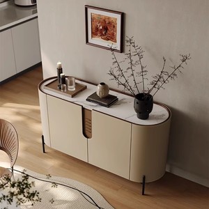 Buffet de salle à manger en marbre de luxe léger avec rangement, buffet en marbre de luxe léger - Product Image 3