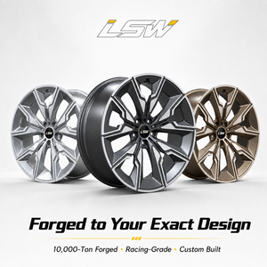 ล้อฟอร์จ LS8169 ขนาด 18x8.5 19x9.5 20x10 แบบสแต็กเกอร์ สีดำซาติน ขอบขัดเงา สำหรับ BMW Audi - Product Image 5