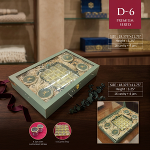 Handcrafted Resin <b>gift</b> Premium Series <b>Gift</b> Box 18.375x11.75 Inch 16 Cavity Tray 4 Jars Artistic Design Business - Product Image 1