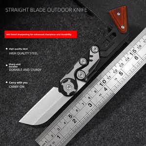 Cuchillo Wolf Warrior de Acero Inoxidable con Hoja de Punta Caída y Perilla para el Pulgar, Cuchillo Plegable de Bolsillo Compacto y Afilado, Herramienta EDC para Exteriores - Product Image 1