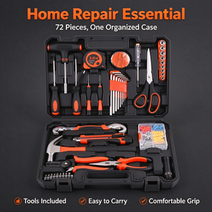Kit <span class=keywords><strong>de</strong></span> Herramientas Manuales para Reparación <span class=keywords><strong>de</strong></span> Bicicletas, 72 Piezas, con Destornillador, Llave Inglesa, Alicates, Puntas <span class=keywords><strong>de</strong></span> Atornillar, para Mantenimiento <span class=keywords><strong>de</strong></span> Bicicletas, Uso en el Hogar y Garaje - Product Image 2