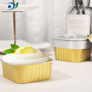 Hot bán 150ml Flan tấm vuông mini Ice Cream cup nhôm lá mỏng Bánh hộp thiếc vàng Baking Foil khuôn container - Product Image 4
