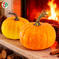 Décoration de fête d'Halloween de luxe pour la récolte, en gros, imperméable, à paillettes dorées dégradées, rayée, citrouille, pour la cour extérieure