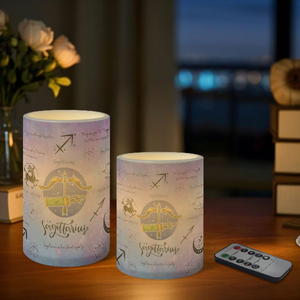 Ensemble <span class=keywords><strong>de</strong></span> 3 bougies LED sans flamme Signe du Zodiaque <span class=keywords><strong>Sagittaire</strong></span> avec té<span class=keywords><strong>l</strong></span>écommande, personnalisées, directement <span class=keywords><strong>de</strong></span> <span class=keywords><strong>l</strong></span>'usine, pour décoration d'intérieur et événements sur le thème <span class=keywords><strong>de</strong></span> <span class=keywords><strong>l</strong></span>'astrologie - Product Image 3