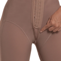 Faja Con Mangas Y Senos Libres Samanta Fajas Colombiana Ceinture de sablier avec longues tiges de façonnage Vêtements de forme élastiques à poitrine avant