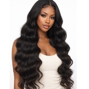 Perruque synthétique longue ondulée de qualité supérieure du Vietnam, couleur noir naturel, résistante à la chaleur, conçue pour les femmes noires, usage quotidien - Product Image 1