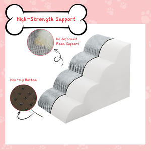 Hohe Betten Gebogene Hunde treppe Kleines Hundes ofa Rutsch feste Haustier stufen Leiter Haustier Schwamm leiter Abnehmbare und wasch bare Haustier treppe - Product Image 2