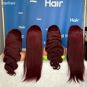 Pelucas de cabello humano indio natural alineado con cutícula 99j para mujeres negras, pelucas frontales de encaje HD al por mayor - Product Image 5