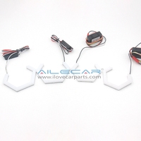 Anneaux lumineux LED blancs en forme d'hexagone T7-X 90MM pour la modification des projecteurs de phares de voiture