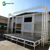 Système de structure en treillis noir en aluminium avec vis et boulons pour concerts, plateformes d'activités extérieures