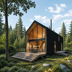 Casa Triangolare Prefabbricata di Lusso Moderna, Casa Modulare Compatta per Progetti Airbnb e Resort - Product Image 1