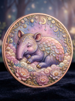Pièce de monnaie en cuivre pur 999 de 5 oz, en relief 3D, couleur UV, série animale colorée en relief, édition de collection