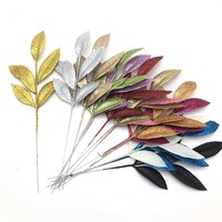 KEWEI 1783 Prix de gros Feuilles dorées en plastique Décorations de Noël Fournitures pour fêtes Ornement de sapin de Noël