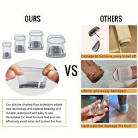 Protection de pieds de table en silicone pour la décoration intérieure avec coussinet en feutre, protège-pieds transparents en silicone pour chaises et tabourets