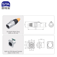 Conector RJ45 Impermeable IP67, Cable de Señal Circular Ethernet CAT5E CAT6, Enchufe Macho Ethercon de Metal para PC 8P8C