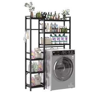 Étagères de rangement de salle de bain en métal multicouche avec design sur pied pour machines à <span class=keywords><strong>laver</strong></span> et vaisselle efficaces et pratiques - Product Image 2