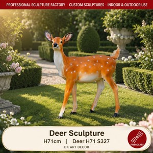 Estatua de Ciervo <span class=keywords><strong>Sika</strong></span> Pintada a Mano en Fibra de Vidrio S327, Figura de Ciervo <span class=keywords><strong>con</strong></span> Manchas Resistente al Agua para Jardín, Villa, Resort, Parque, Paisaje Exterior - Product Image 1