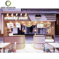 Vente chaude conception de kiosque de nourriture comptoir de présentation doux vitrine de boulangerie en verre kiosque de café avec vitrine de boulangerie