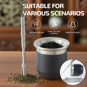 Nuevo estilo <span class=keywords><strong>Yerba</strong></span> <span class=keywords><strong>Mate</strong></span> 304 pajitas de acero inoxidable con cuchara de filtro Bombill Bar accesorios Drinkware - Product Image 6