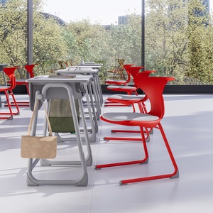 Personalización de fábrica Sitzone, <span class=keywords><strong>silla</strong></span> de clase <span class=keywords><strong>roja</strong></span>, muebles, <span class=keywords><strong>silla</strong></span> de entrenamiento plegable de <span class=keywords><strong>oficina</strong></span> con bloc de notas para proyectos escolares - Product Image 2