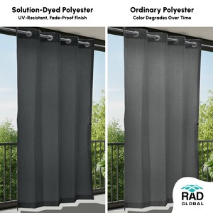 Rideaux d'extérieur gris foncé hydrofuges de qualité supérieure avec un style contemporain élégant pour des espaces de vie extérieurs raffinés - Product Image 2
