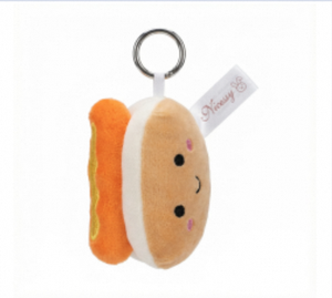 Porte-clés en peluche de 6 pouces, Hotdog NYFY-1262, Portable, pour la rentrée scolaire, livraison gratuite - Product Image 1