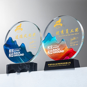 Trofeo de cristal personalizado Pujiang Wenyue ZC-04 para regalo de reunión anual de empresa con impresión de logotipo - Product Image 3