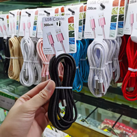Kabel Pengisi Daya Ponsel Tipe C OEM Berkualitas Tinggi Dengan Kemasan Hangtag 3.3ft 6.6ft 10ft, Kabel Data USB Nylon 10ft Tipe USB-C