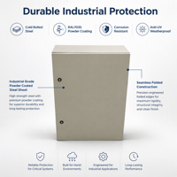 Boîtier de distribution électrique métallique certifié CE IK10 380V 60A en acier laminé à froid, montage mural, pour usage industriel