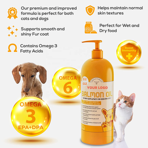 100% Huile de poisson de <span class=keywords><strong>saumon</strong></span> d'Alaska sauvage pêché pour chiens et chats Soins de santé pour animaux de compagnie et suppléments pour soutenir le système immunitaire et le cœur des articulations - Product Image 3