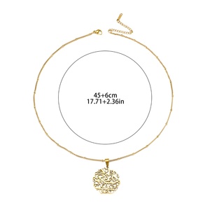 Collares de Joyería de Moda Chapados en Oro de 18K con Colgante de Acero Inoxidable con el Corán Árabe Religioso Islámico Musulmán - Product Image 2