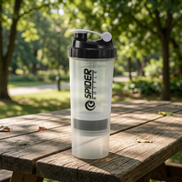 Haute qualité en plastique sans BPA Shaker tasse mélangeur d'eau boîte à pilules paille consommation directe pour les visites en plein air sans danger pour adultes enfants