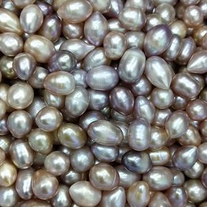 Perlas de Agua Dulce Blancas, Rosas y Moradas de 9-10 mm, Gotas de Agua y Cuentas Sueltas de Colores Mezclados, Forma de Patata, para Joyería - Product Image 4